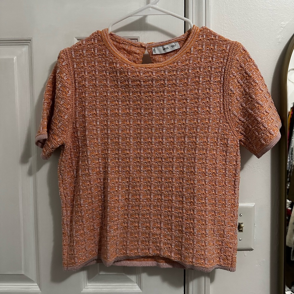 Mango Orange Textured Blouse - Never Worn!